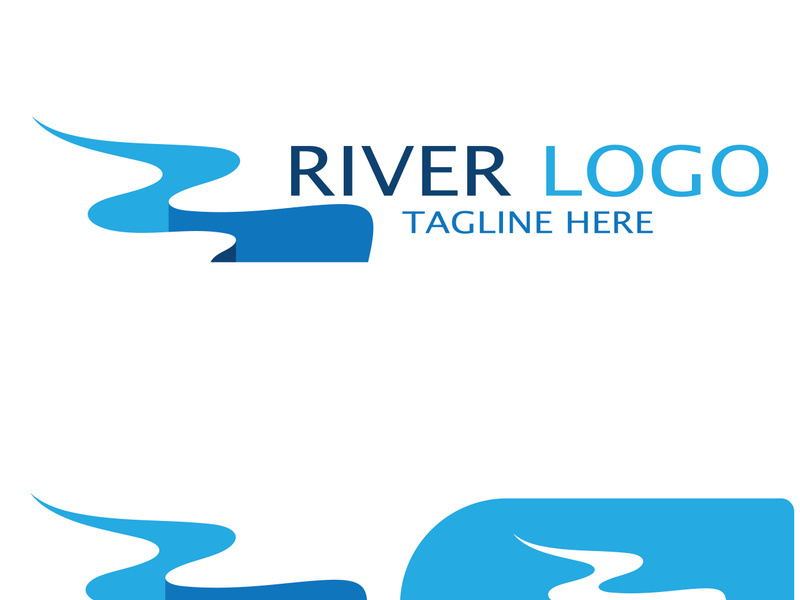 River Logo vector icon illustration design template