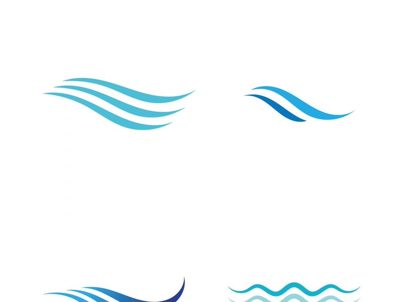 Water wave icon vector template logo