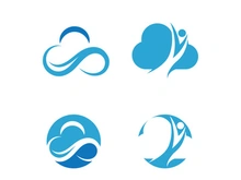 Blue cloud icon logo vector