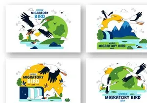 10 World Migratory Bird Day Illustration