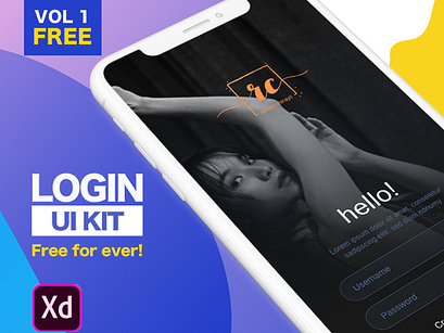 App Login Free UI Kit XD