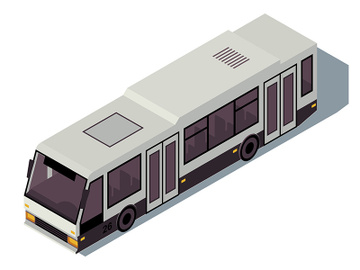Bus isometric color vector illustration preview picture