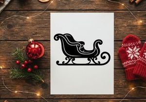 Ícono de silueta de trineo navideño negro para diseño festivo y gráficos estacionales