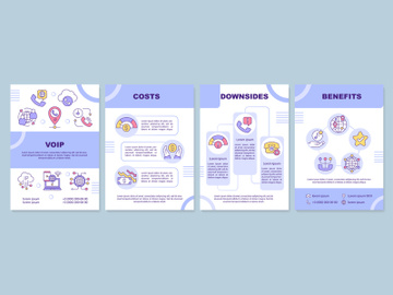 VOIP blue brochure template preview picture