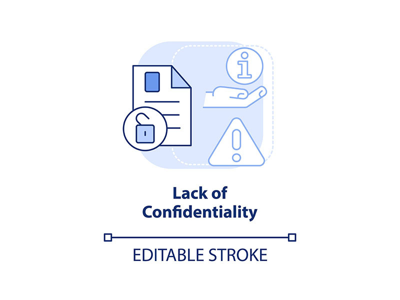 Lack of confidentiality light blue concept icon