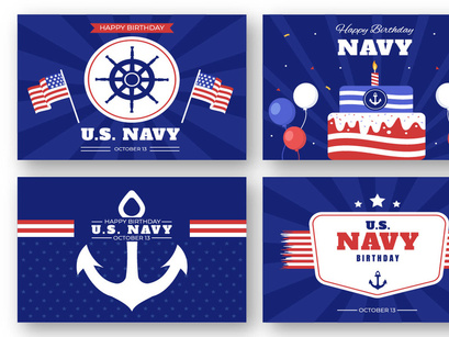 13 U.S. Navy Birthday Illustration
