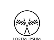 Creative and modern racing flag logo design.