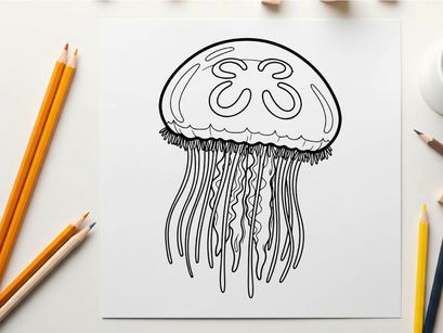 Jellyfish underwater floating vector illustration flat design