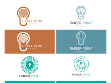 simple flat fingerprint logo,for security,identification,badge,emblem,business card,digital,vector