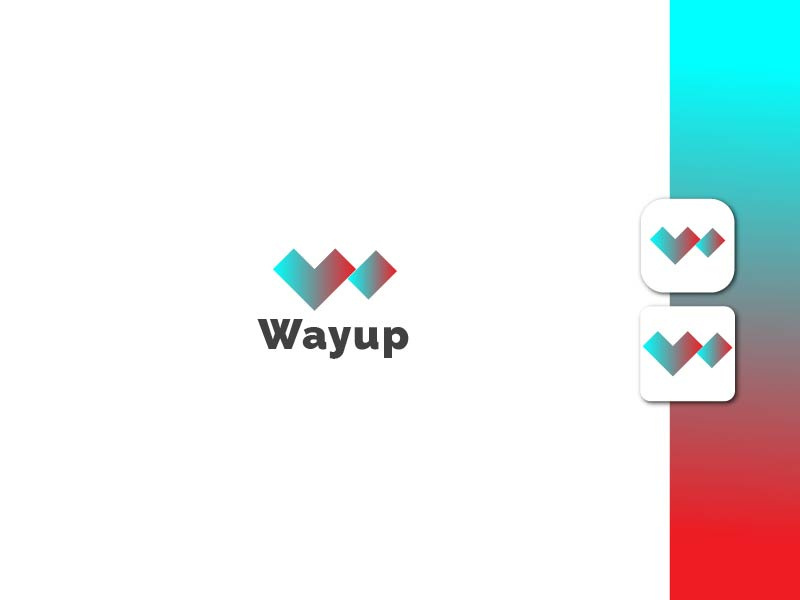 Lettermark logo - w logo design - business logo - app logo - gradient logo
