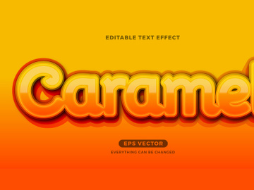 Caramel editable text effect vector template preview picture