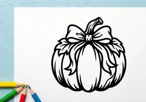 Cute Halloween Pumpkin with Bow for Fall Decorations