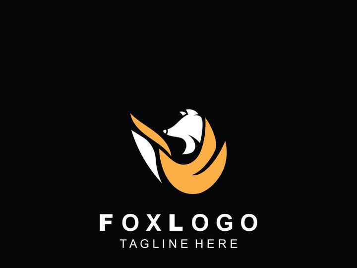 Fox logo design simple and minimalist template. abstract animal Fox tail illustration
