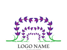 Fresh lavender flower logo vector flat design