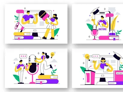 10 Rhetoric Vector Illustration