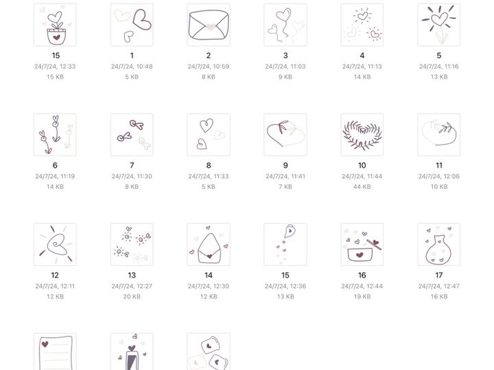 20 svg icons Purple Heart Valentine