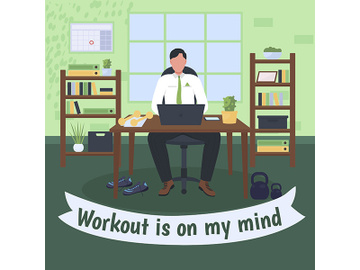 Workplace workout social media post mockup preview picture