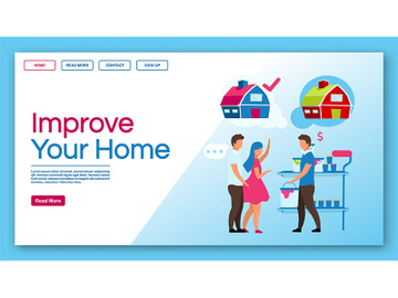Improve your home landing page vector template preview picture