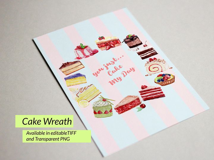 Free Watercolor Cake My Day