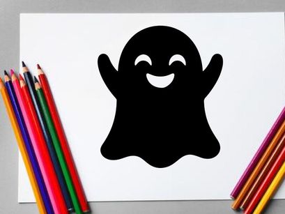 Cute Halloween Ghost Illustration for Kids and Holiday Decor