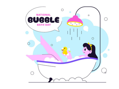 10 National Bubble Bath Day Illustration