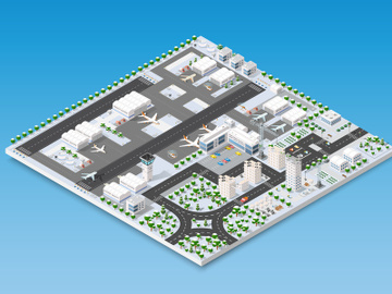 Isometric Christmas New Year airstrip preview picture