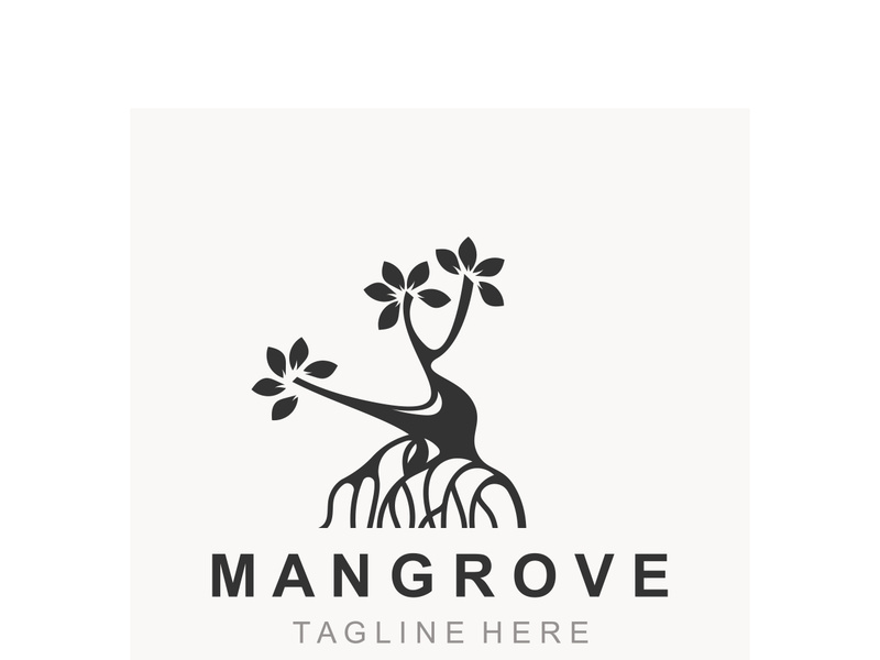 Mangrove tree logo nature design Abstract Minimalist Sign Symbol Environment template