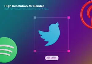 Social Media Logo 3D Icon Pack
