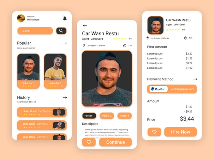 Online Car Wash - App UI Design - [Figma]
