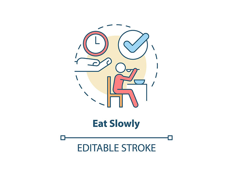 Eat slowly concept icon