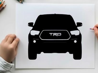Black silhouette of a toyota trd vehicle