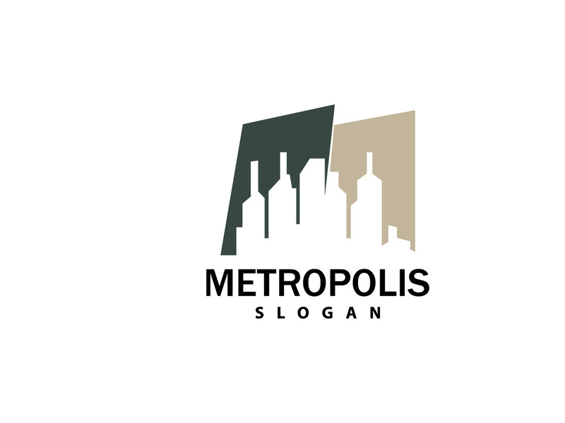 Cityscape Logo, Metropolis Skyline Design, City Building Vector, Icon Symbol Illustration