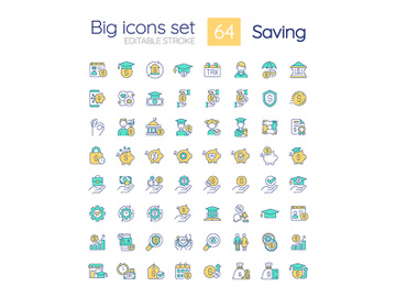 Saving RGB color icons set preview picture