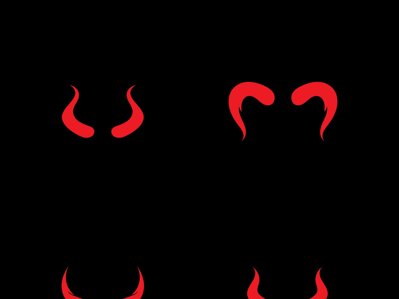 Devil horn Vector icon design illustration Template