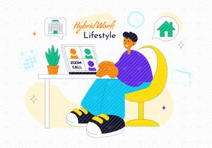 10 Hybrid Work Lifestyle Illustration