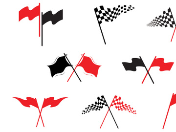 Race flag sport star logo vector preview picture
