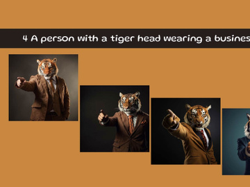 A person with a tiger head wearing a business suit preview picture