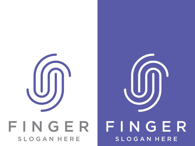 Modern human fingerprint logotype. Fingerprint for identity, business card, technology, digital.
