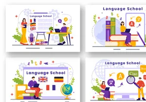 12 Language School Illustration