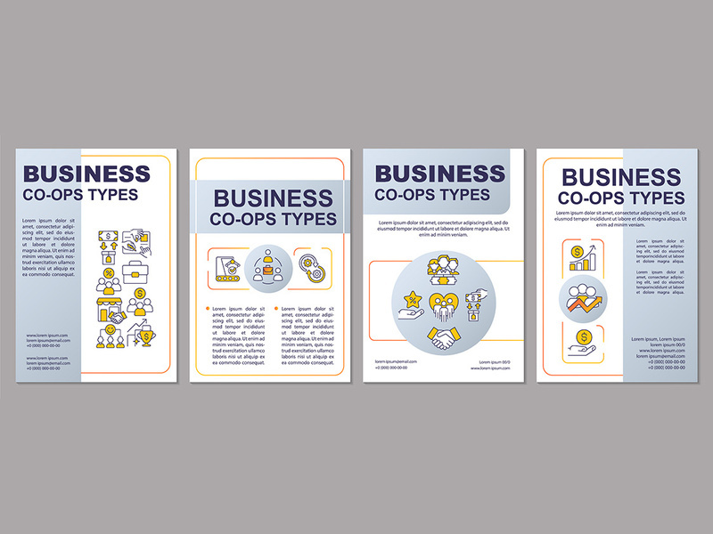 Business co-ops types grey brochure template