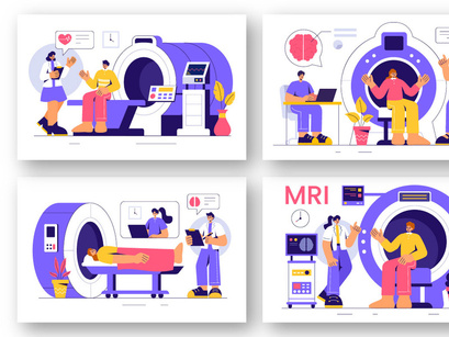 9 MRI or Magnetic Resonance Imaging Illustration