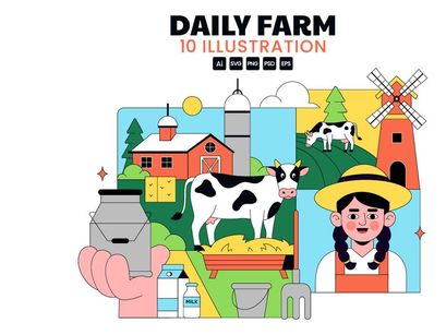 10 Daily Farm Illustration