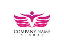 People yoga health in lotus flower logo