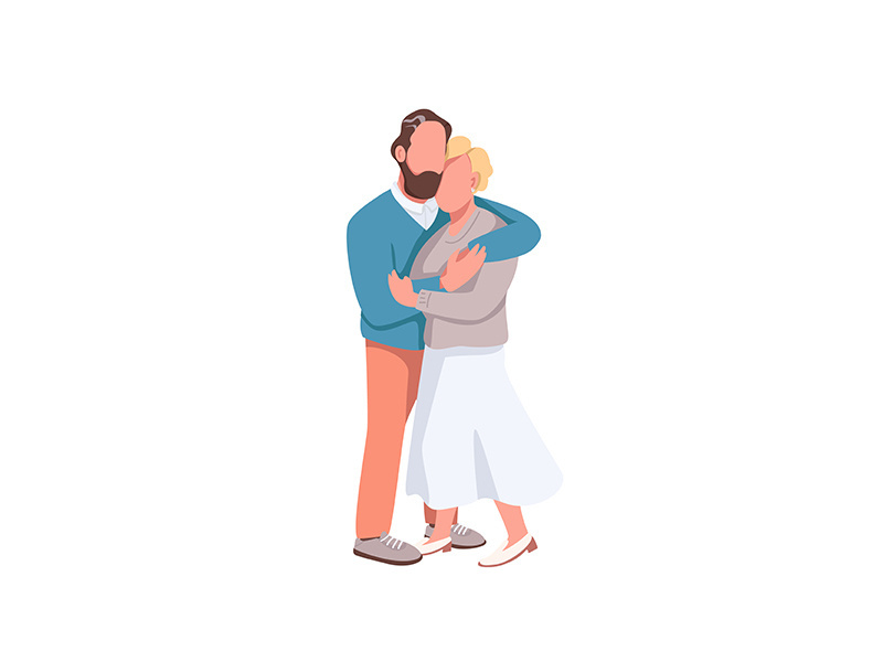 Dating flat color vector faceless characters