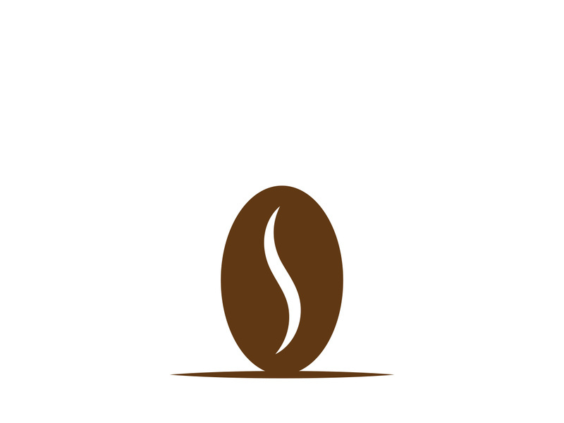 Coffee bean logo for cafe, business, label.