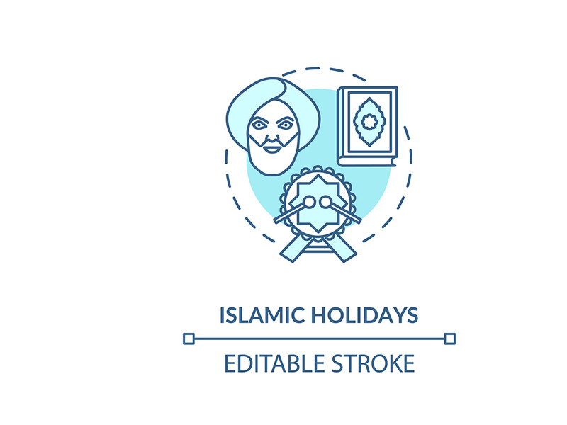 Islamic holidays concept icon