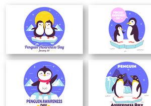 11 Penguin Awareness Day Illustration