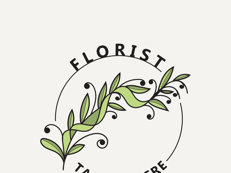 Florist logo beautiful floral leaf and flower vector art, icon graphic decoration business wedding template