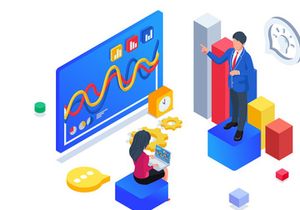 Isometric business training landing page concept