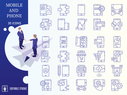 Outline : Mobile and Phone Icon set